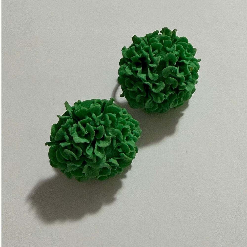 Vintage Green Plastic Clip-On Earrings
